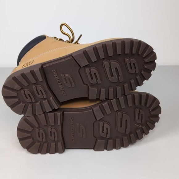 Skechers Mecca Mitigate Lumber Boots Ankle Faux Leather Fall Winter Waterproof - Picture 10 of 11